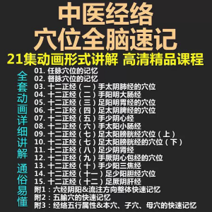 中医经络穴位全脑速记视频教学快速记忆动画形象加深记忆课程教程