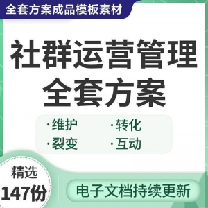 社群运营管理全套方案成品模板素材社群营销裂变规划步骤裂变增长