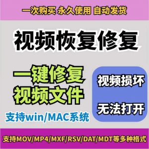 损坏MP4视频修复软件断电恢复工具短片导出摄像机视频文件修复