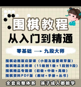 围棋教程零基础儿童视频课少儿动画启蒙围棋入门系统电子资料课程