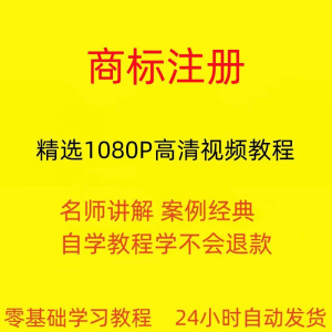 商标注册自己注册视频教程全套从入门到精通技巧培训学习在线课程