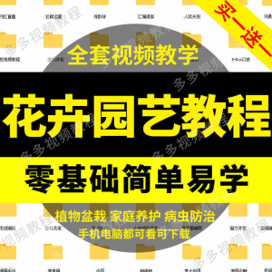 花卉园艺家庭养花盆栽苗圃栽培常识自学视频教程素材资料全套课程
