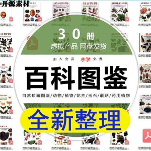 2025自然珍藏图鉴动物植物花卉玉石蘑菇百科图解pdf电子素材高考