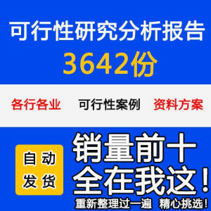项目可行性研究分析报告案例品牌融资投资研究资料方案大全模板