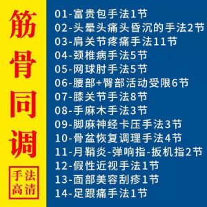 筋骨同调祛痛术活动受限手法富贵颈椎颈肩肘腰膝关节疼痛手法素材